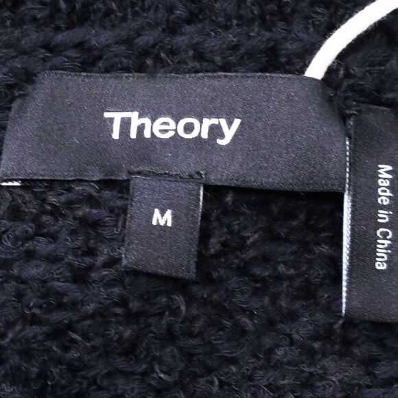 Theory V-Neck Sweater Vest in Black Cotton